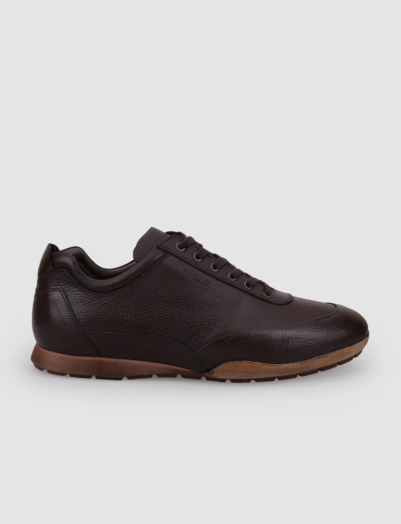 Cabani Bulutmod Leather Brown Laced Men's Casual Shoes