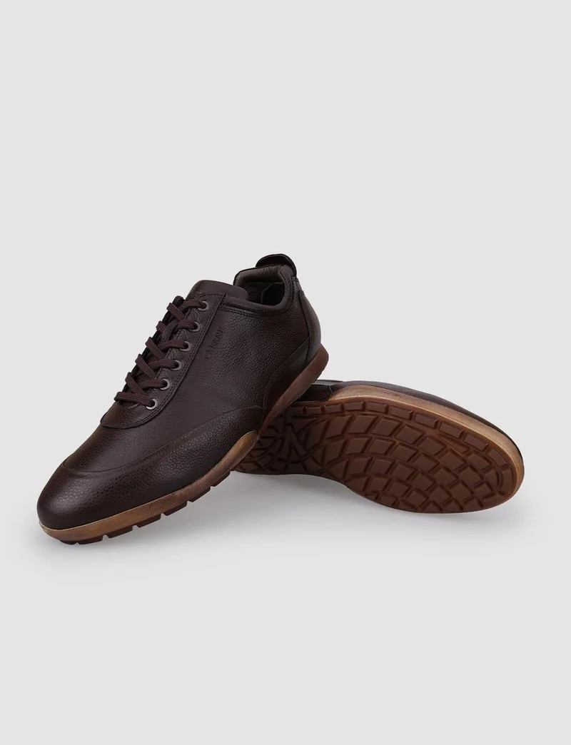 Cabani Bulutmod Leather Brown Laced Men's Casual Shoes