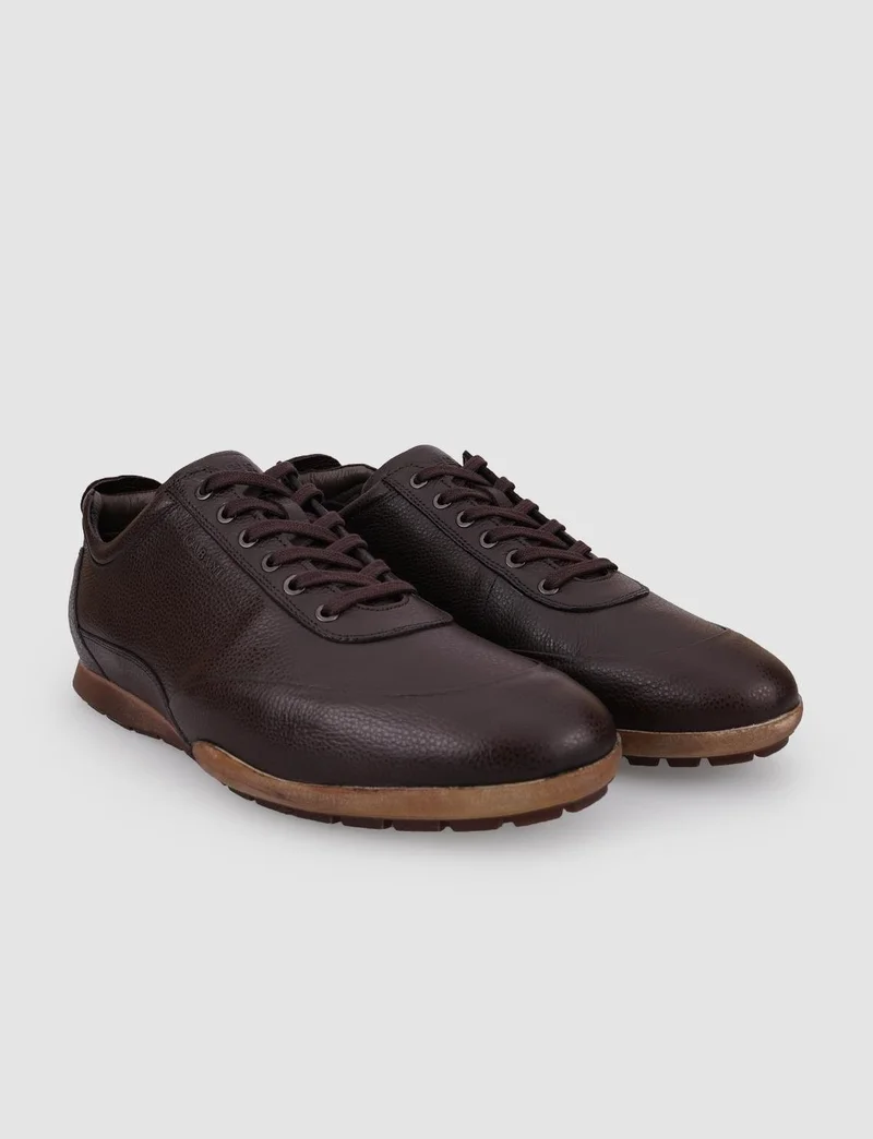 Cabani Bulutmod Leather Brown Laced Men's Casual Shoes