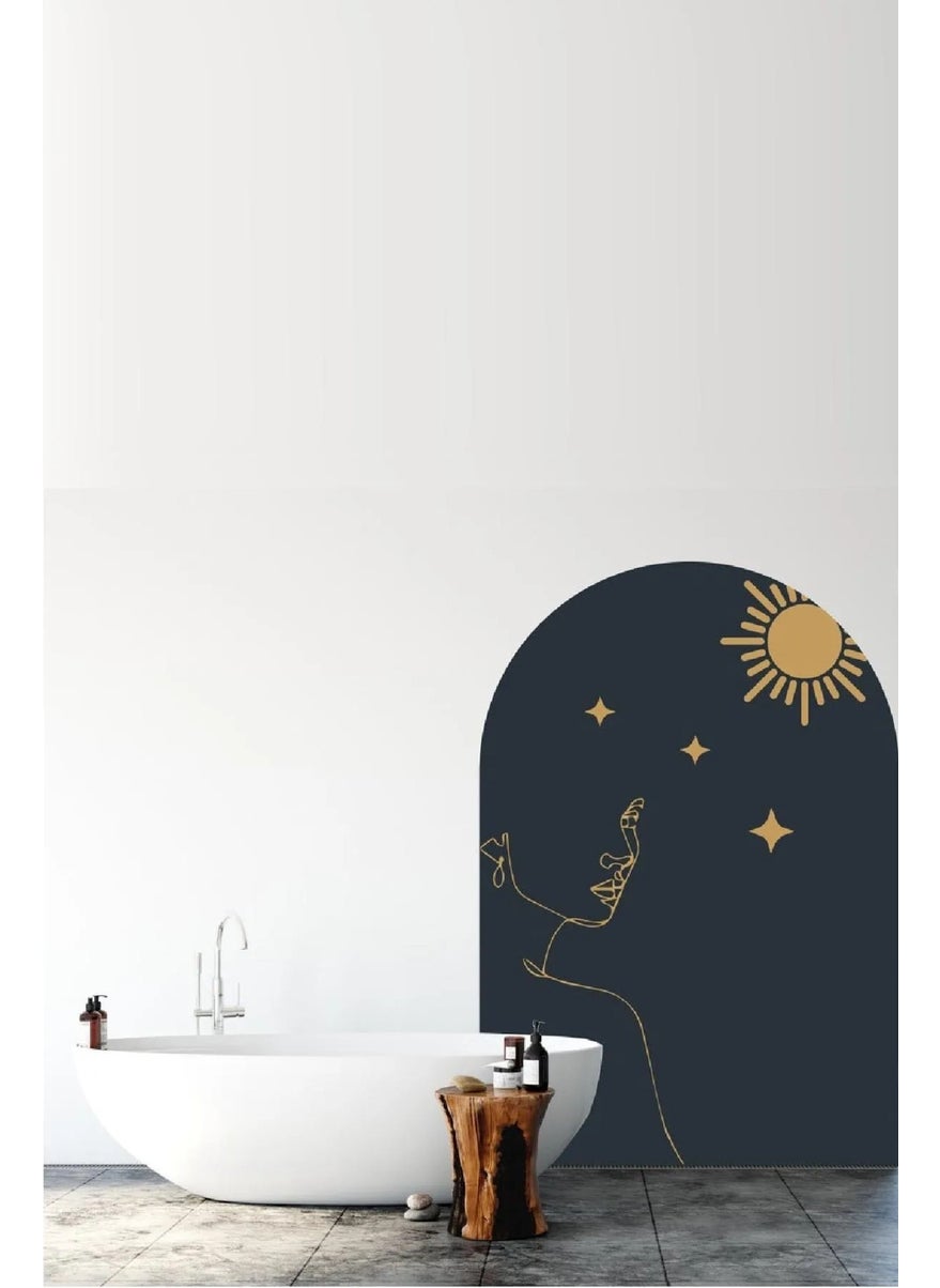 Kt Grup Kt Group Bohemian Arch Artistic Woman and Sun Wall Sticker  - Image 4