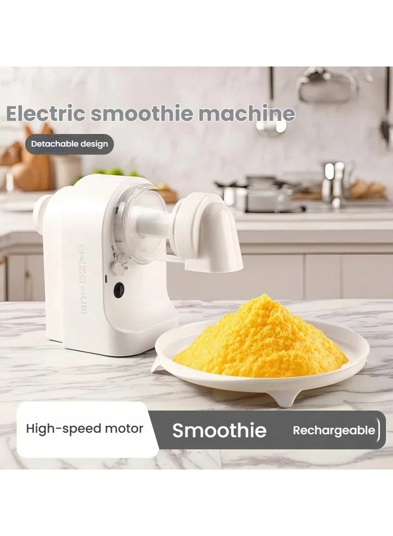 عام مكينة تقشير الجليد أو مطاحن الجليد الكهربائية المنزلية. إنها أداة رائعة لتحويل الجليد إلى شريبات تشبه الثالة. يمكن إعادة شحنها عبر USB. كذلك، يمكن استخدامها كمكينة لصنع الجليد المشطوب وكمكينة لصنع الشايبانة في فصل الصيف. - Image 1