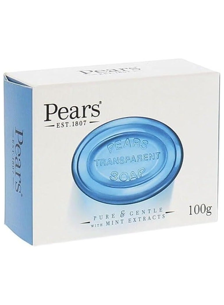 Pears Pure & Gentle Transparent Soap Bar with Mint Extracts 100gm (Pack of 6) - Image 3