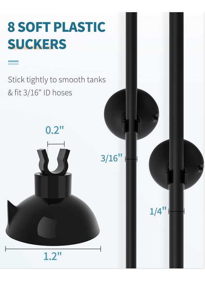 Pawfly Pawfly 25 Feet Black Airline Tubing Standard Aquarium Air Pump Accessories Set with Suction Cups Connectors and Check Valves  - Image 3