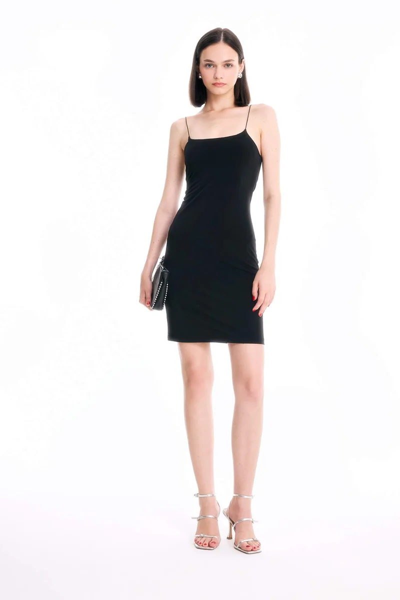 ديفاكتو Bodycon Elastic Collar Mini Dress