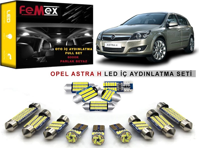 Opel Astra H LED Interior Lighting Bulb Set Bright White