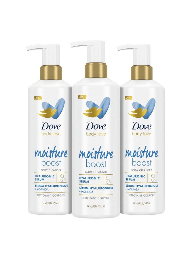 دوف منظف الجسم دوف بودي لوف المرطب، 3 قطع للبشرة الجافة، غسول للجسم بحمض الهيالورونيك وزيت المورينجا، 17.5 أونصة سائلة - Image 1