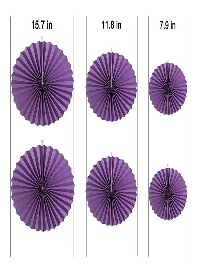 MOWO Blue and Purple Paper Fans Wall Decoration Background Ceiling Hanging Decoration for Birthday Baby Shower Graduation Ocean Sea Theme Party Decoration, 12pc - Image 3