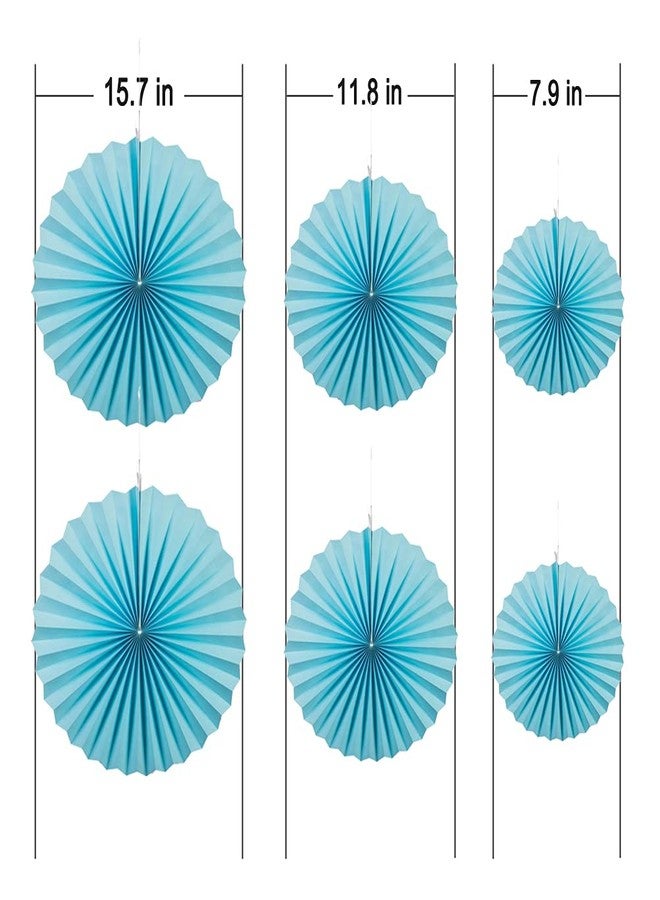 MOWO Blue and Purple Paper Fans Wall Decoration Background Ceiling Hanging Decoration for Birthday Baby Shower Graduation Ocean Sea Theme Party Decoration, 12pc - Image 2