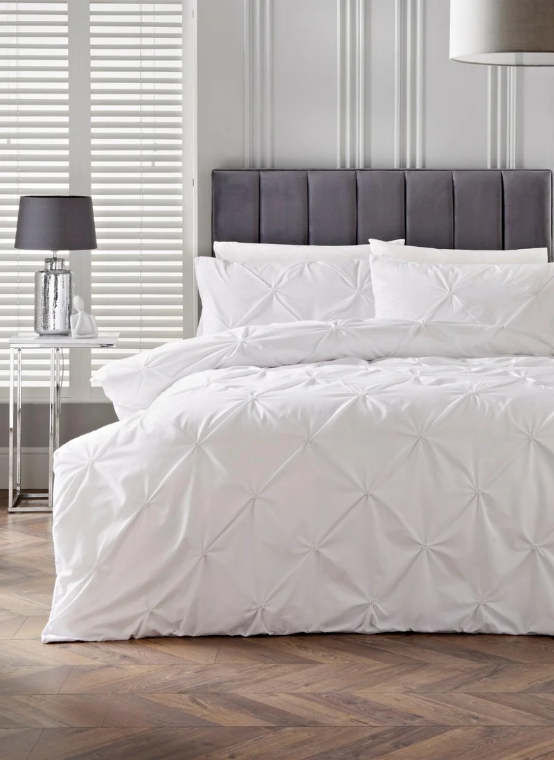 Matalan White Pleat Duvet Set
