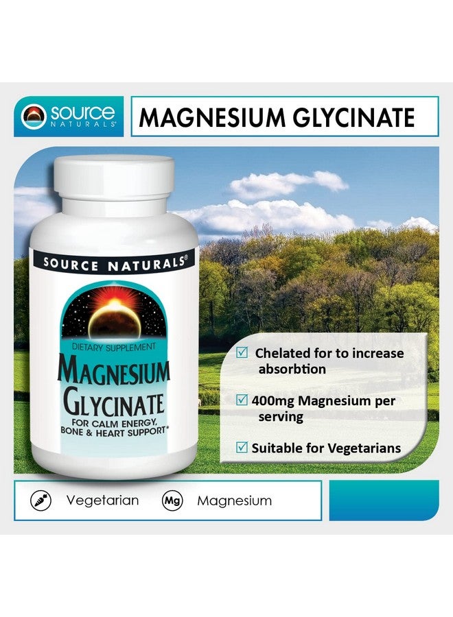 Source Naturals Magnesium Glycinate For Calm Energy Bone & Heart Support* 400Mg 120 Tablets - Image 3