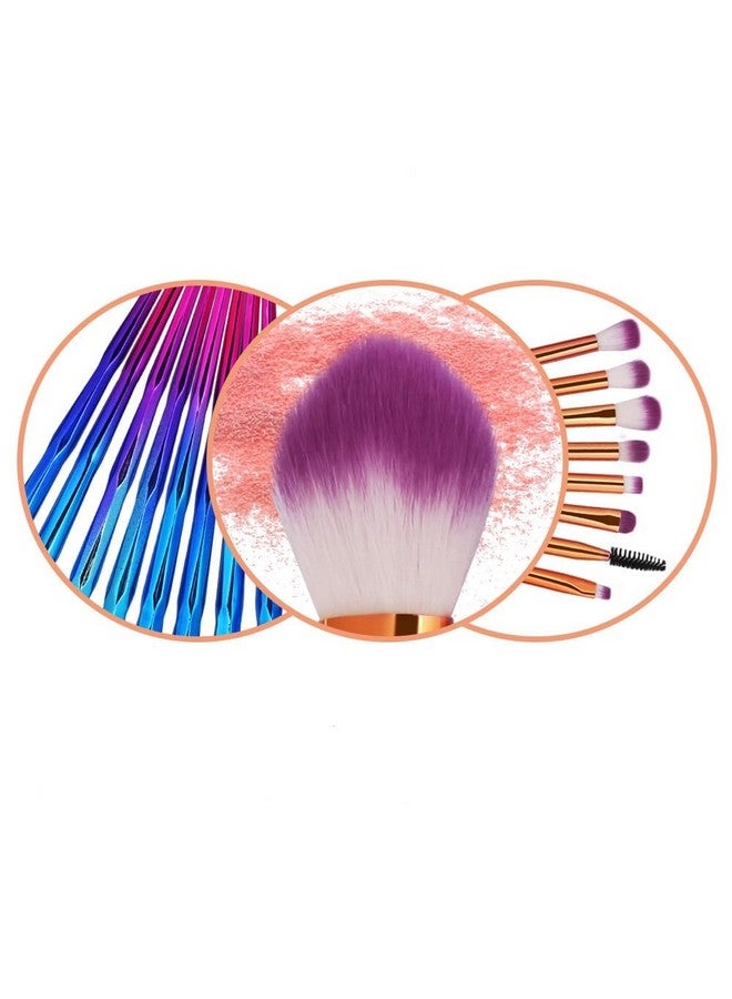 KOLIGHT Pack Of 20Pcs Cosmetic Eye Shadow Sponge Eyeliner Eyebrow Lip Nose Foundation Powder Makeup Brushes Sets (Purple) - Image 3