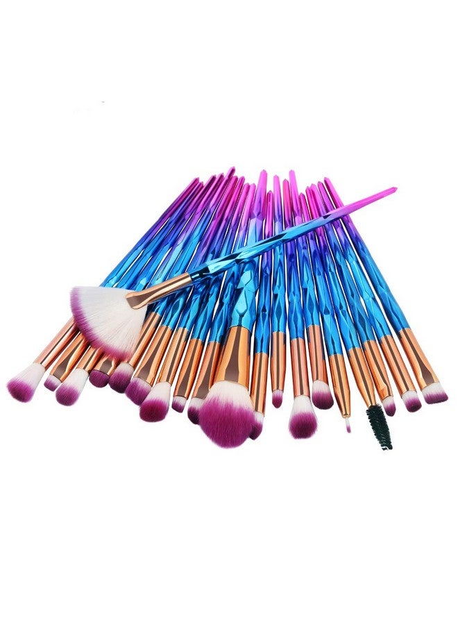 KOLIGHT Pack Of 20Pcs Cosmetic Eye Shadow Sponge Eyeliner Eyebrow Lip Nose Foundation Powder Makeup Brushes Sets (Purple) - Image 1