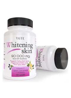 VAITE Glutathione Whitening Pills - Dark Spots & Acne Scar Remover - 5000 - Made in USA - Vegan Skin Bleaching Pills with Anti-Aging & Antioxidant Effect - 120 Capsules