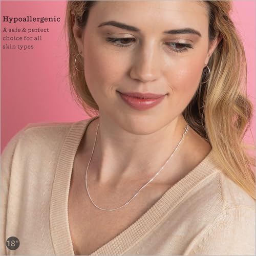 KEZEF 18k Gold Over Sterling Silver 1mm Box Chain Necklace Made in Italy | 925 Sterling Silver Necklace for Women | Rose Gold Chain for Women Men - Image 2
