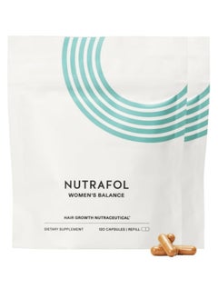Nutrafol Women's Balance Hair Growth Supplements, for Ages 45+, Clinically Proven for Visibly Thicker Hair and Scalp Coverage, Dermatologist Recommended - 2 Month Supply, 2 Refill Pouches