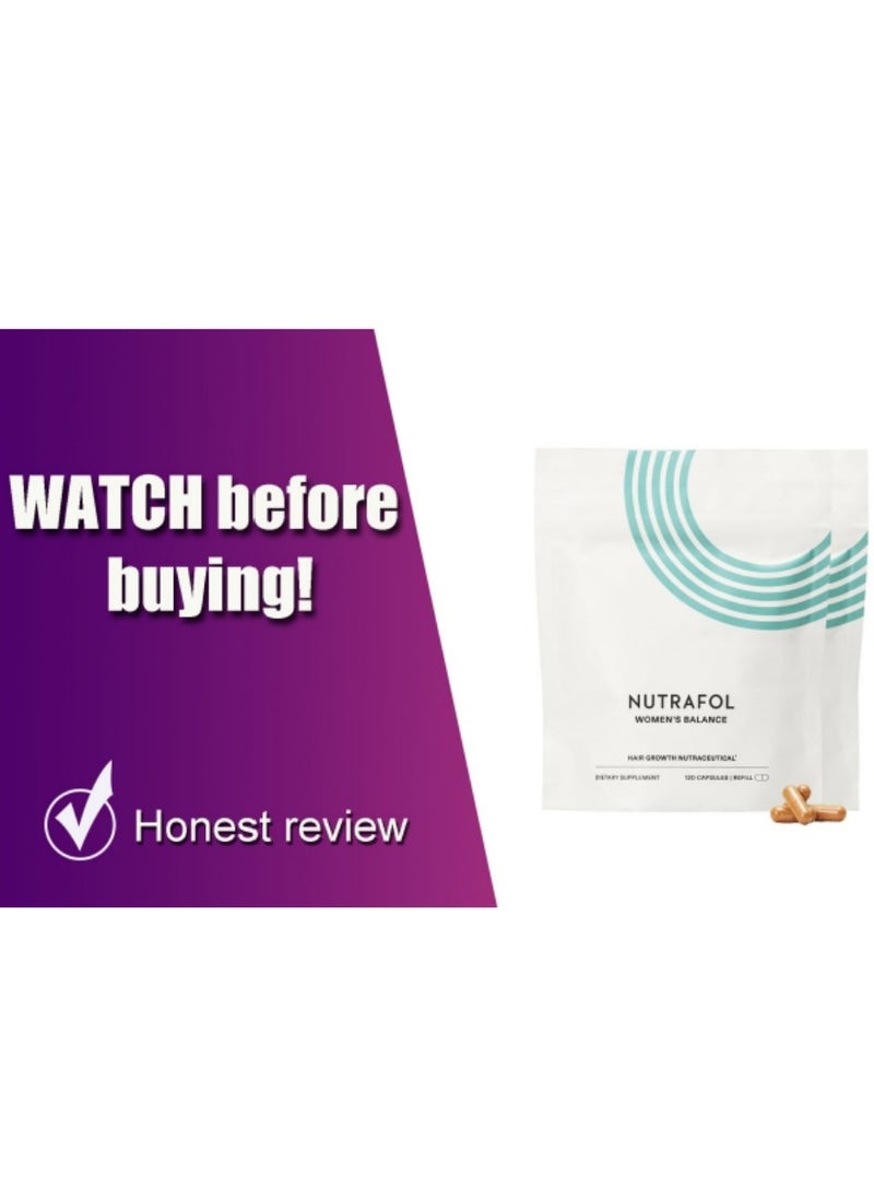 NUTRAFOL - Nutrafol Women's Balance Hair Growth Supplements, for Ages 45+, Clinically Proven for Visibly Thicker Hair and Scalp Coverage, Dermatologist Recommended - 2 Month Supply, 2 Refill Pouches - Image 1