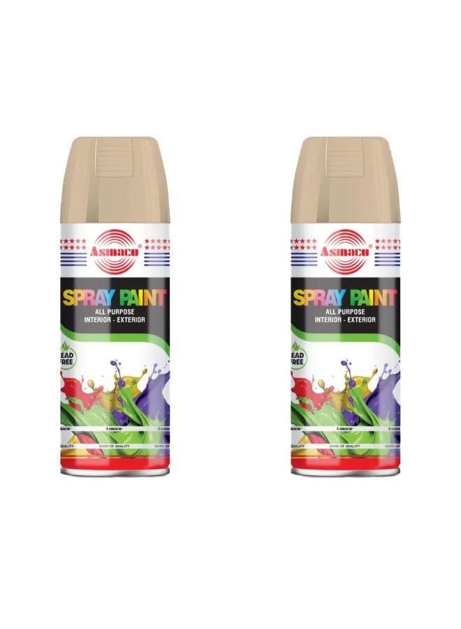 Asmaco Spray Paint - Beige - 400 Ml - Set of 02