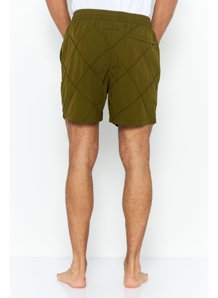 DKNY Men Brand Logo Board Short, Dark Olive  - Image 4