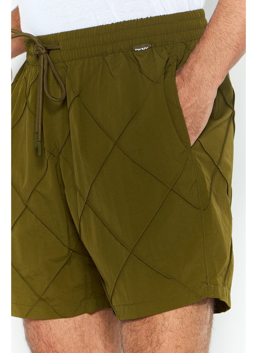 DKNY Men Brand Logo Board Short, Dark Olive  - Image 3