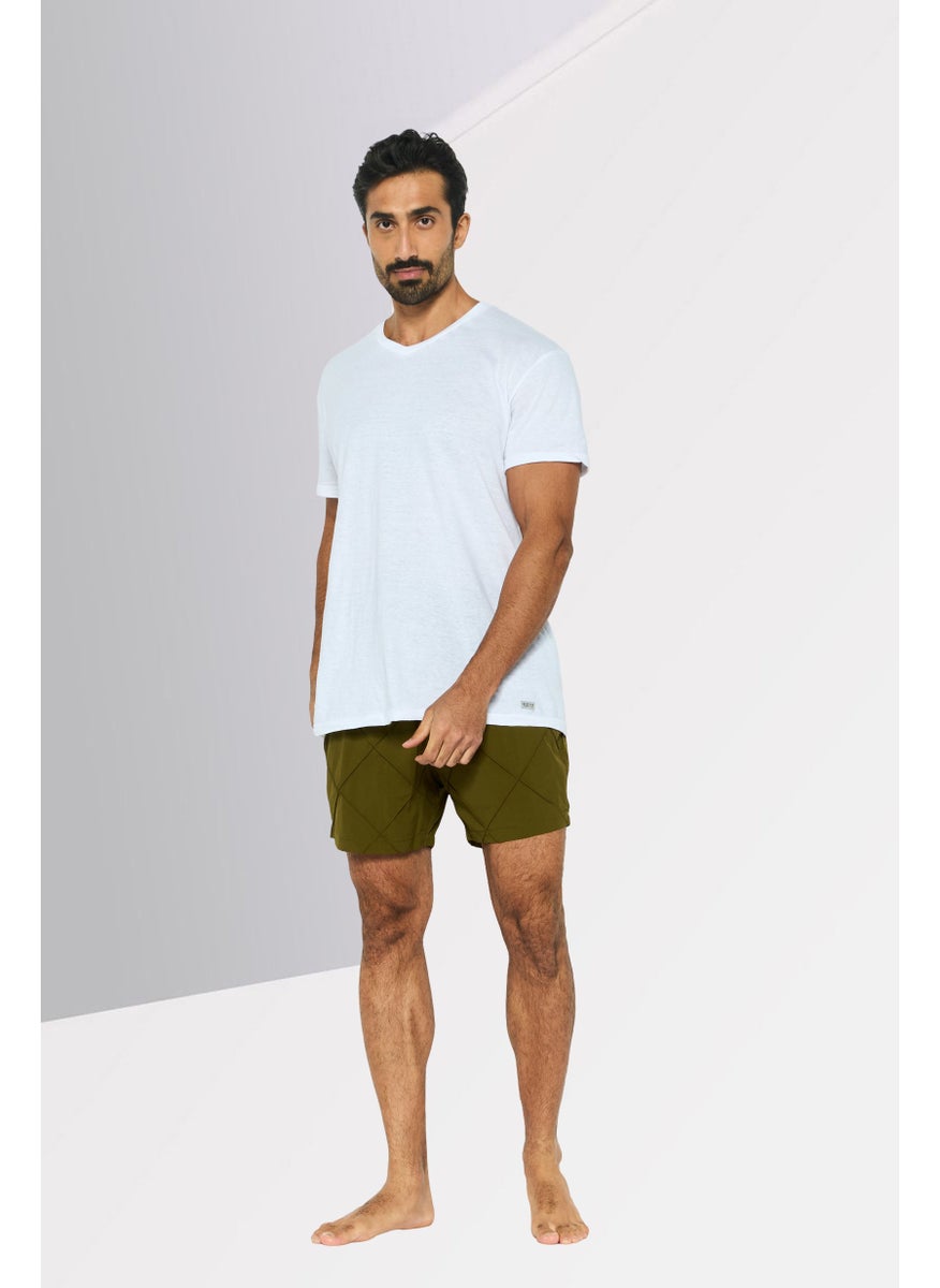 DKNY Men Brand Logo Board Short, Dark Olive  - Image 2