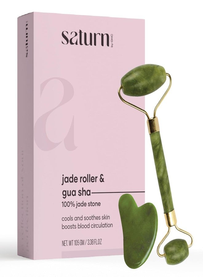 Saturn by GHC Skin Care for Anti Aging Serum with 1% Retinol Face Serum 30ml | Facial Massager Jade Roller & Gua Sha Tool Natural Himalayan Stone | Night Face Serum With Vitamin - Image 3
