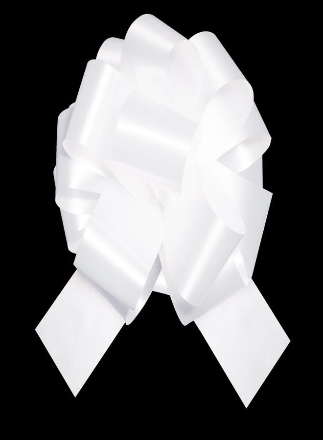 speoit 12 PCS 6 Inch White Pull Bows - Perfect for Gift Wrapping, Wedding Decor, Car Bows, Birthday Parties, Christmas and Valentine's Day - Image 1