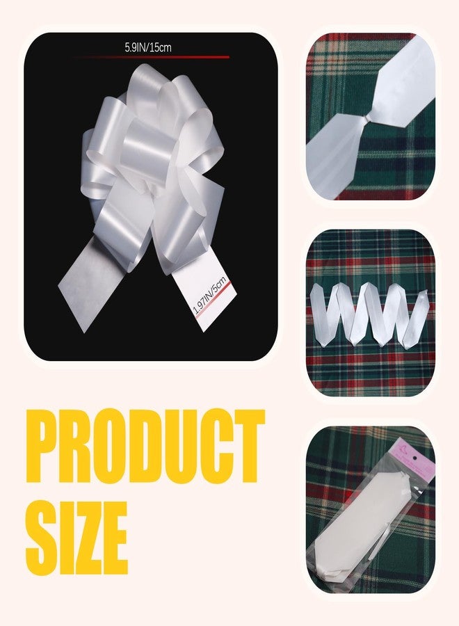 speoit 12 PCS 6 Inch White Pull Bows - Perfect for Gift Wrapping, Wedding Decor, Car Bows, Birthday Parties, Christmas and Valentine's Day - Image 2