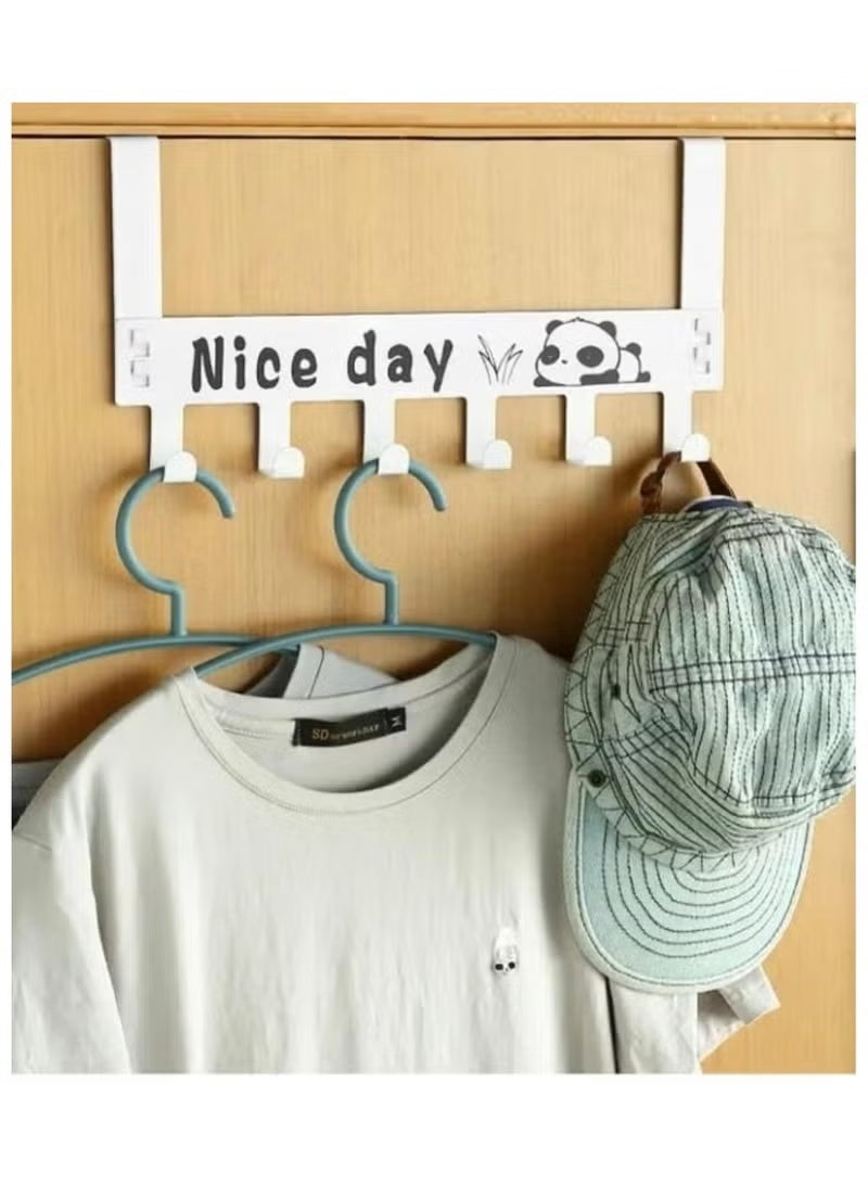 Metal Door Hanger 6 Hooks Without Screws Random Color - Image 3