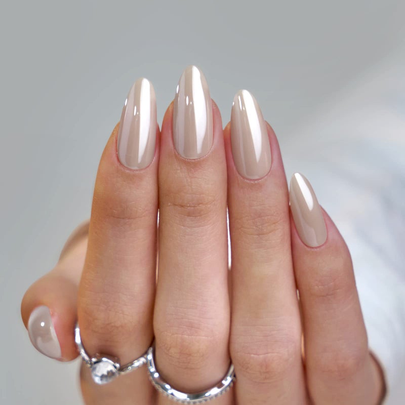 Press On Nails Medium  BTArtbox Almond Press On Nails Glue On Nails with Nail Glue Reusable Stick On Nails in 15 Sizes  30 Soft Gel Fake Nails Kit Nuts Glazed