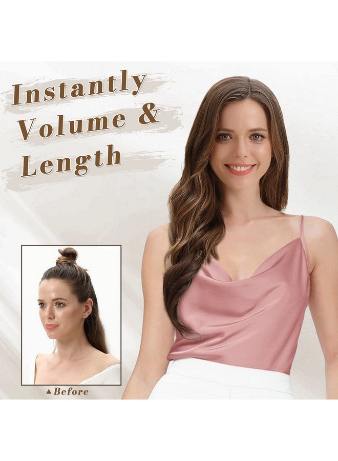 BARSDAR Black Clip in Hair Extensions - 18 Inch Wavy Clip in Hair Extensions for Women - 5PCs Thick Soft Synthetic Hairpieces Clip ins Daily Party Halloween - Natural Black - Image 4