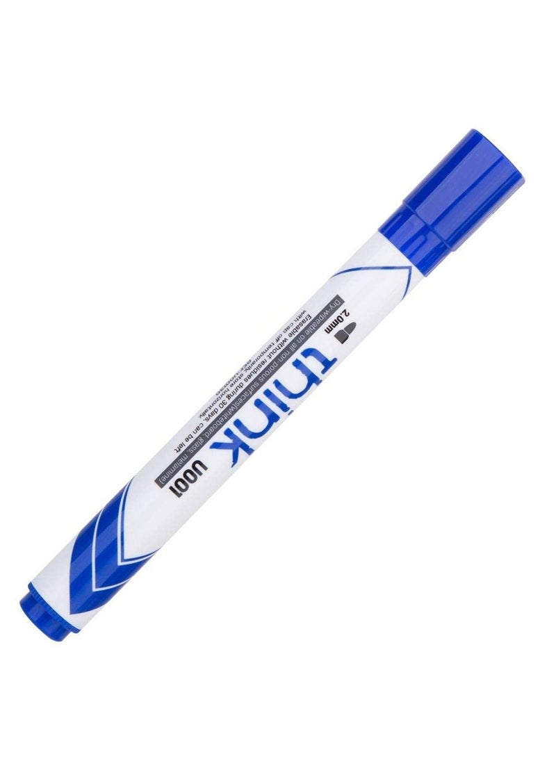 Deli 12-Piece Dry Erase White Board Marker Bullet Tip Blue Ink - Image 2