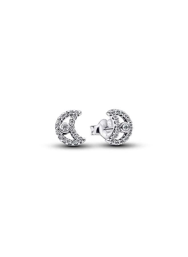 PANDORA Sparkling Moon Stud Earrings - Image 1