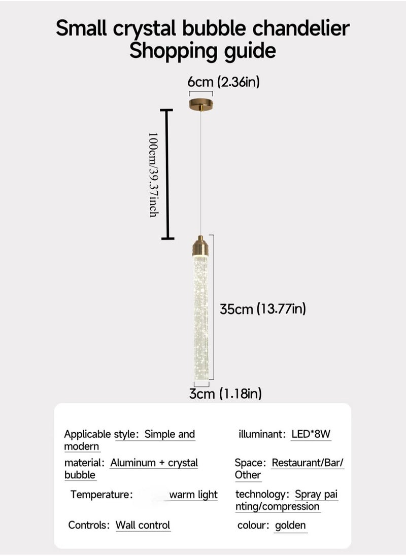 LOOPITYS 35CM Pendant Lighting Fixture Contemporary Crystal LED Bedroom Hanging Pendant Lamp Modern Dining Room Ceiling Hanging Ligh  - Image 3