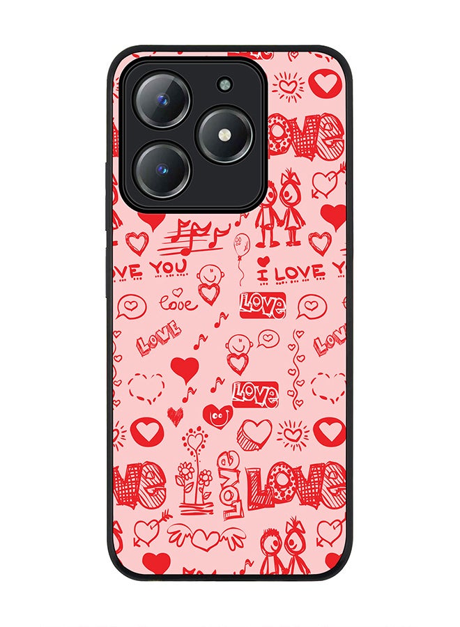 Stylizedd For Realme C63 / Realme C61 4G Case,Slim fit Camera Protection, Shockproof Thin Phone cover  - Love Doodle - Image 1