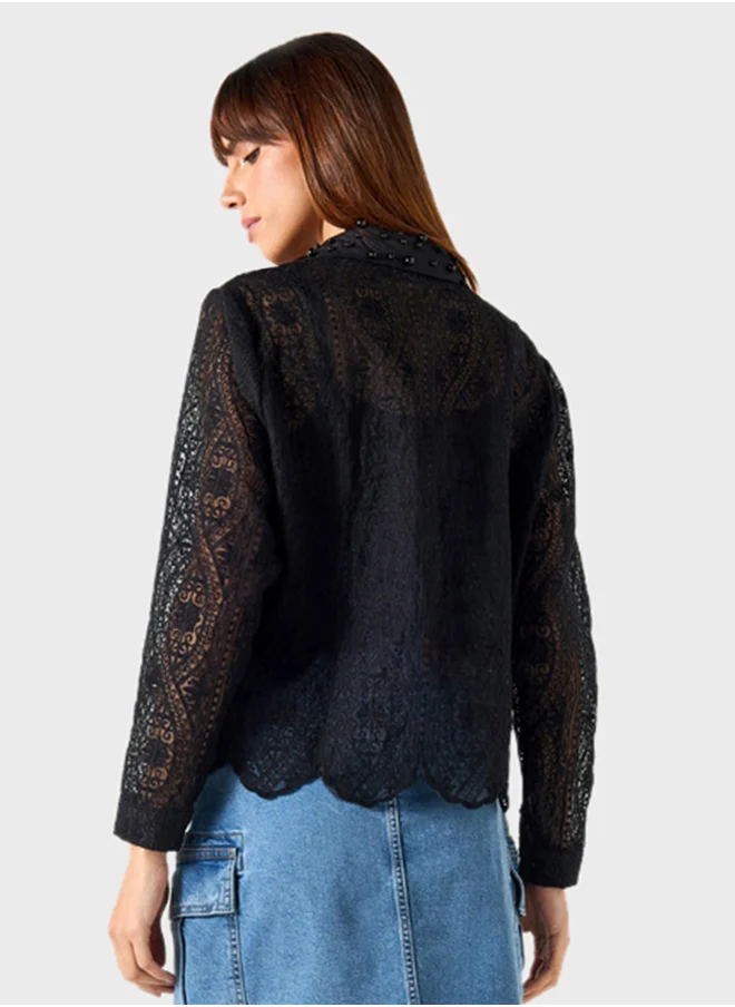 تواكستريمز Embellished Button Down Shirt