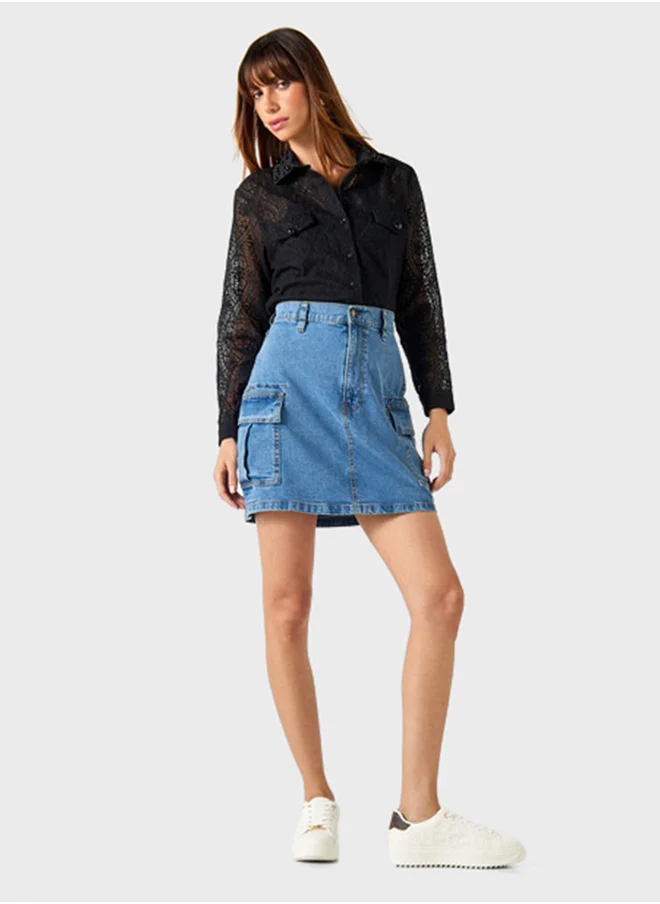 تواكستريمز Embellished Button Down Shirt