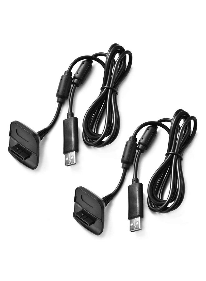 Charging Cable for Xbox 360 & Slim Wireless Game Controllers,2 Pack Black - Image 1