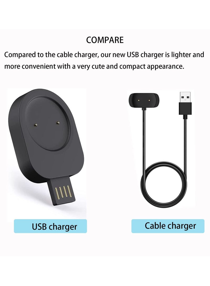 SYOSI Compatible with amazfit gts 2 Mini USB Portable Charger GTR 2 2e t-rex pro Fitness bip u pro pop zeep e z Smart Watch accessoires(2-Pack)  - Image 3