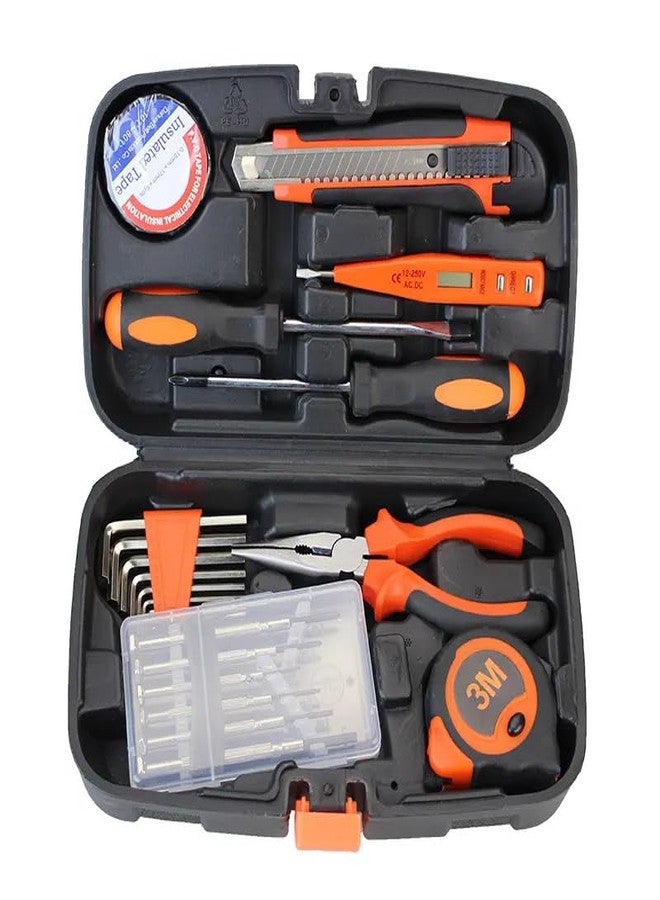 KBZONE Home Tool Kit Set 22 pcs, Electrical Repair Tool Storage Kit Set for Emergency Uses, Screwdriver, Hammer,Hex Key, Insulated Tape,Measuring Tape,Cutter and Pliers All Kit Set & Accessories - Image 1