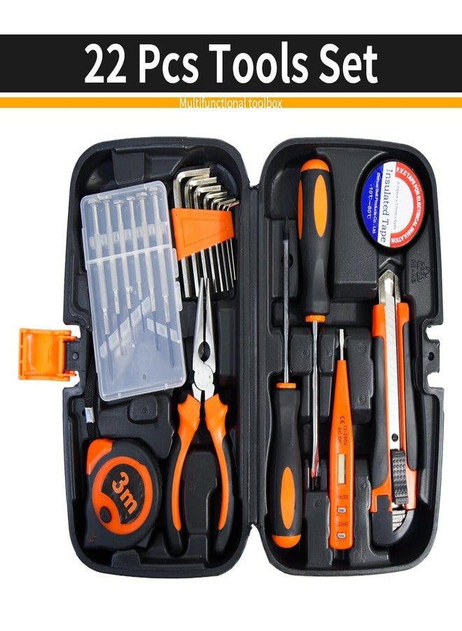 KBZONE Home Tool Kit Set 22 pcs, Electrical Repair Tool Storage Kit Set for Emergency Uses, Screwdriver, Hammer,Hex Key, Insulated Tape,Measuring Tape,Cutter and Pliers All Kit Set & Accessories - Image 5