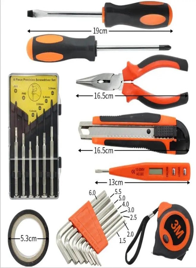 KBZONE Home Tool Kit Set 22 pcs, Electrical Repair Tool Storage Kit Set for Emergency Uses, Screwdriver, Hammer,Hex Key, Insulated Tape,Measuring Tape,Cutter and Pliers All Kit Set & Accessories - Image 4