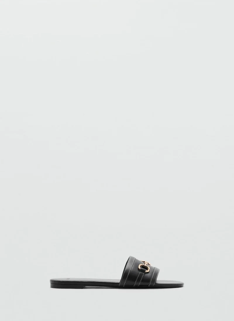 مانجو Casual Buckle Leather Sandals