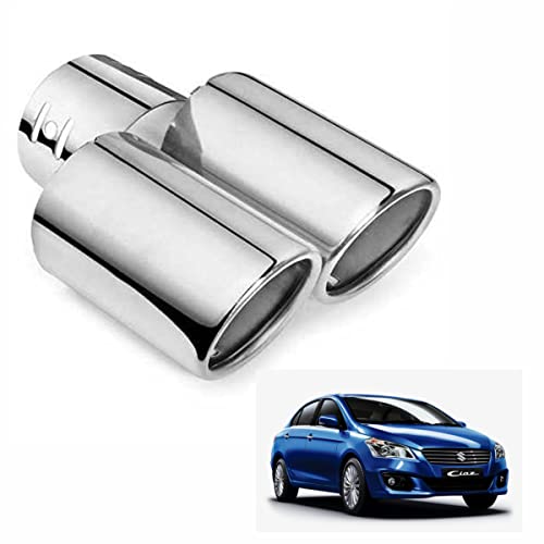 Asryd Dual Silencer Exhaust Tip Pipe Rustproof Stainless Steel Muffler Tail End Outlet 1Pcs For Maruti Suzuki Ciaz - Image 1