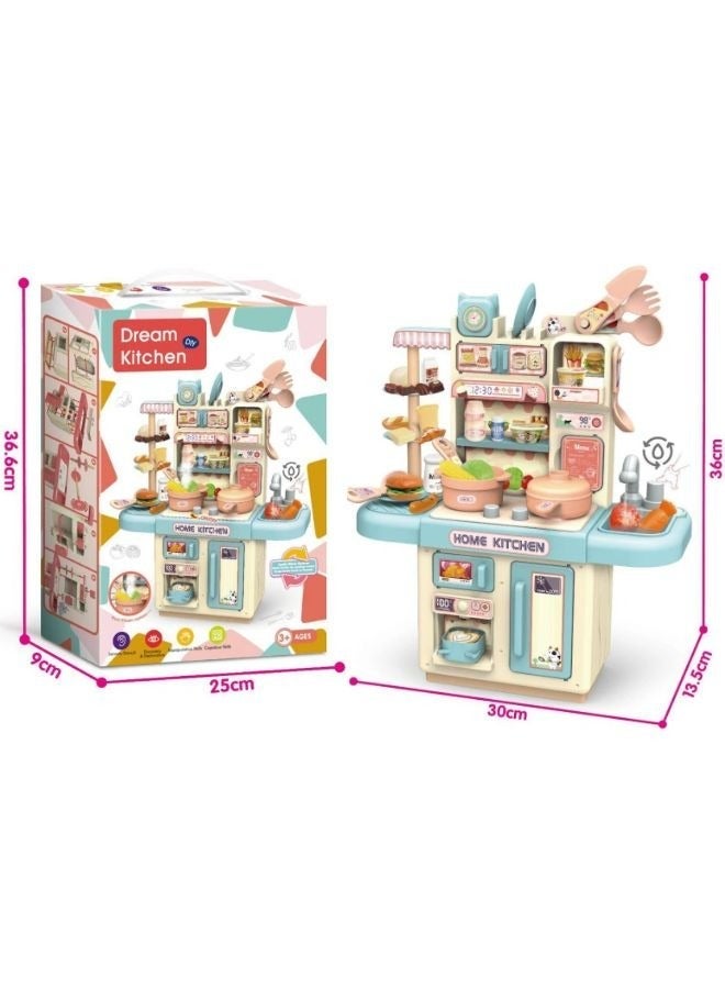 Vixplorn 34PCS Kitchen Toy Set Simulated Cooking Toy Set Role-Playing Game With Realistic Steam and Lights For Girls' Play Birthday Gift Suitable for Girls and Boys Age 3 and Up - Image 2