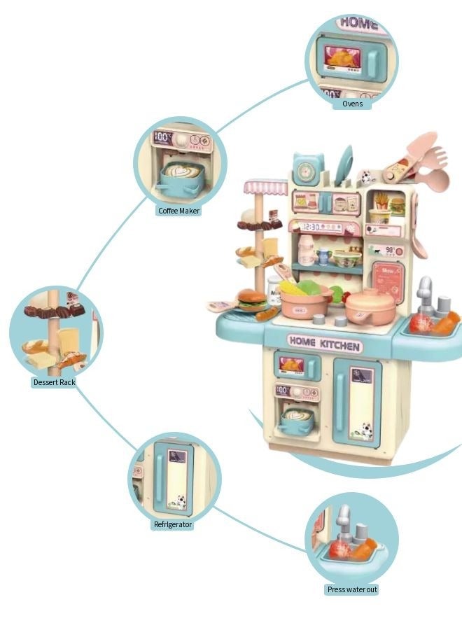 Vixplorn 34PCS Kitchen Toy Set Simulated Cooking Toy Set Role-Playing Game With Realistic Steam and Lights For Girls' Play Birthday Gift Suitable for Girls and Boys Age 3 and Up - Image 3