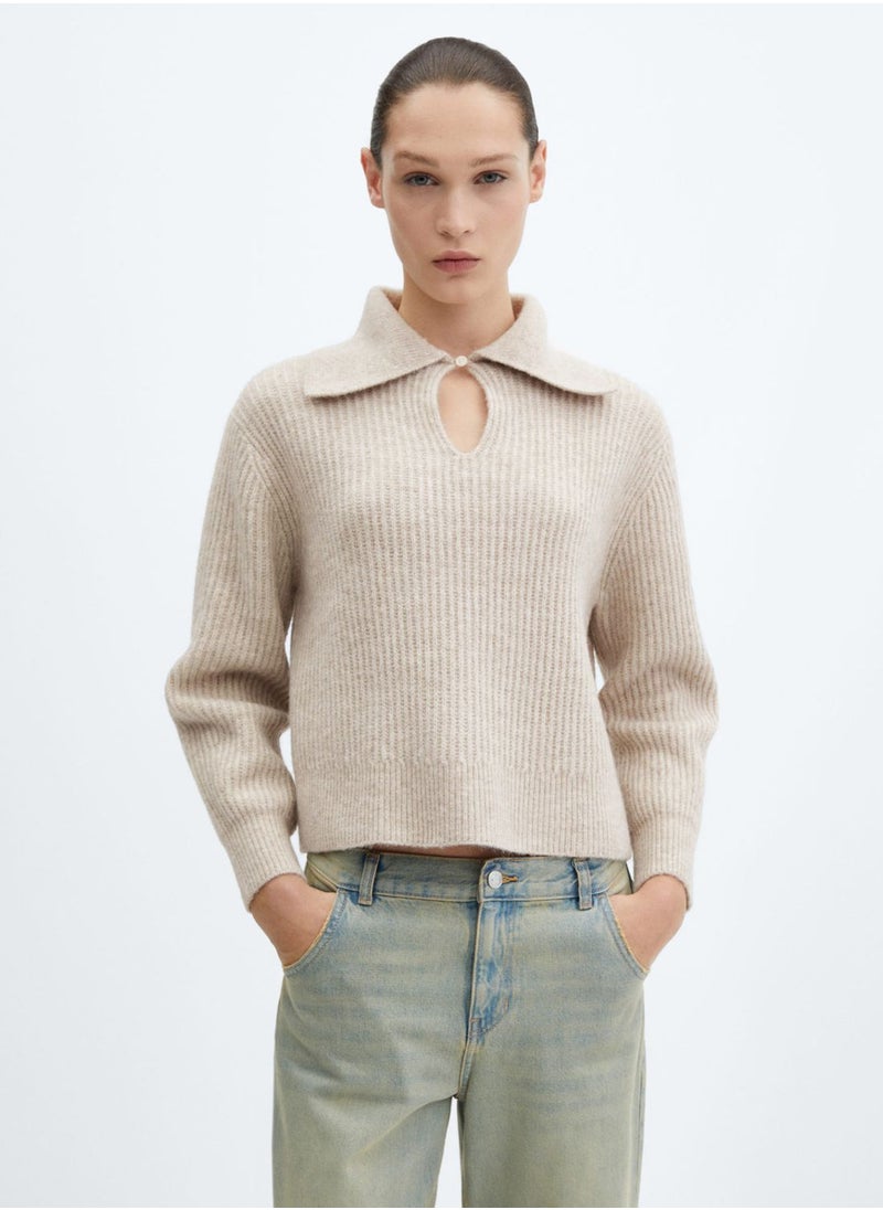 MANGO - Keyhole Neck Sweater - Image 1
