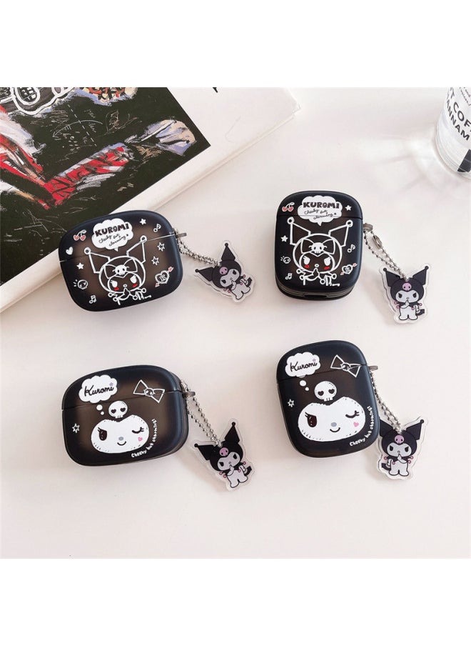 Generic - Graffiti Kulomi For Apple AirPods Pro1/2/3 Generation Bluetooth Wireless Headset Cute Cartoon Soft-Color:Oval Graffiti Kulomi + Pendant-Applicable Model:Airpods Three Generations - Image 1