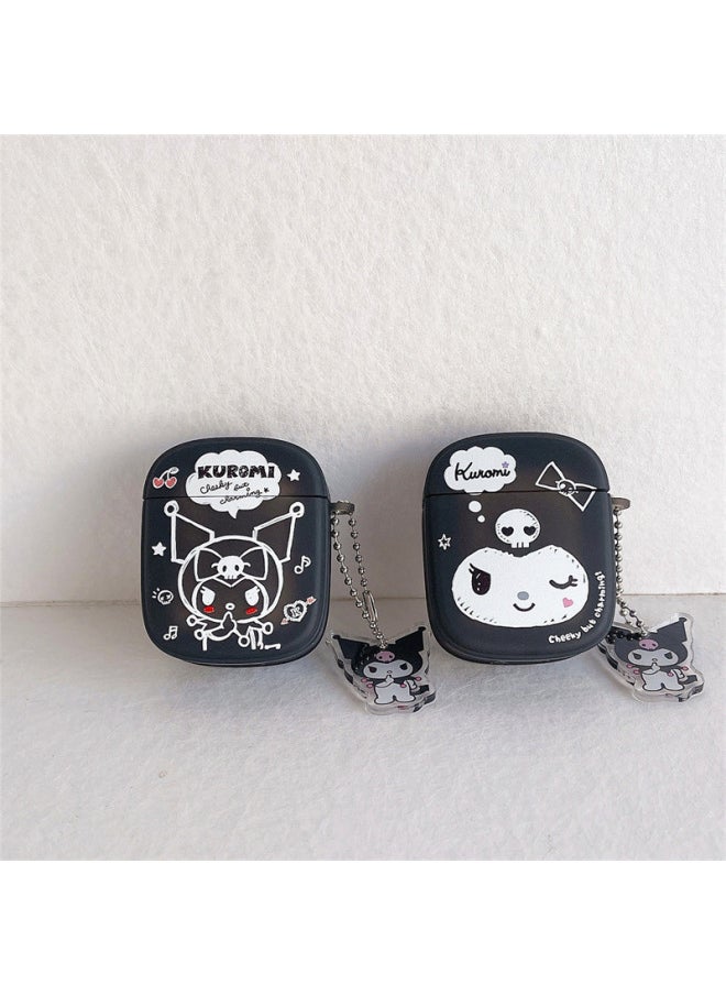 Generic - Graffiti Kulomi For Apple AirPods Pro1/2/3 Generation Bluetooth Wireless Headset Cute Cartoon Soft-Color:Oval Graffiti Kulomi + Pendant-Applicable Model:Airpods Three Generations - Image 1