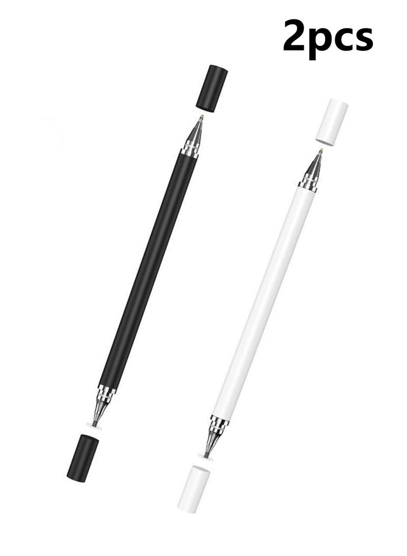 2pcs Stylus Pen For Touch Screens, Disc Stylus Pen Fiber Stylus With Magnetically Attached Cap, For IPhone/iPad Pro/Mini/Air/Android/Microsoft/Surface All Capacitive Touch Screens  - Image 1