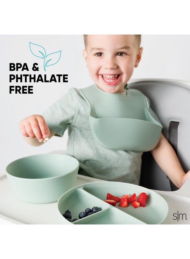 Simple Modern Silicone Plate for Baby and Toddler | Divided and Microwave Safe Plates for Kids | Parker Collection | Almond Birch - Image 3